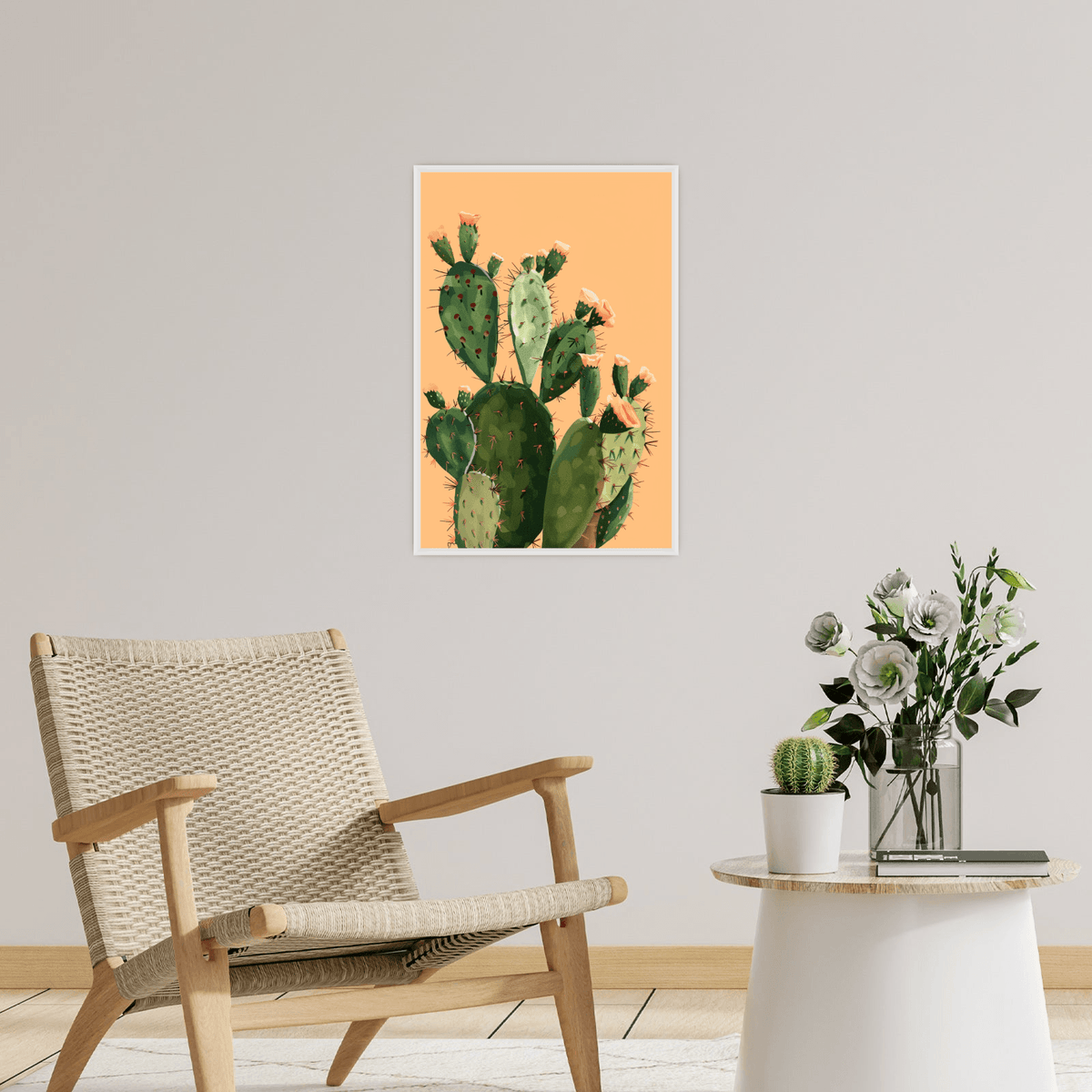 The cactus blooming - ArtDeco Canvas