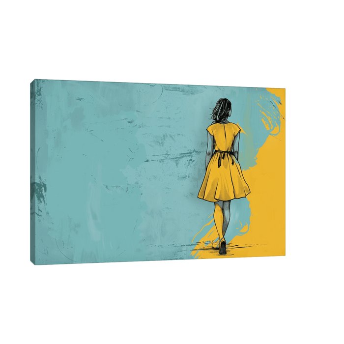 The girls in the yellow dress - ArtDeco Canvas