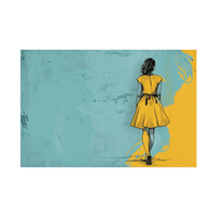 The girls in the yellow dress - ArtDeco Canvas