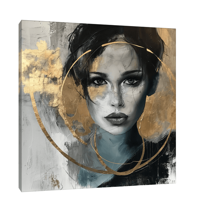 The lady in gold circle - ArtDeco Canvas