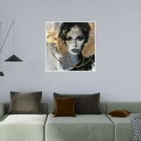 The lady in gold circle - ArtDeco Canvas