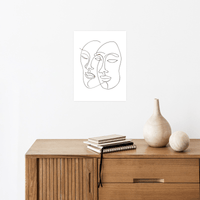 The masks line drawing - ArtDeco Canvas