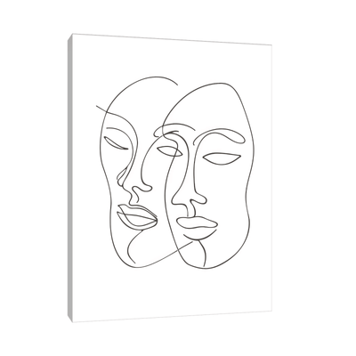 The masks line drawing - ArtDeco Canvas