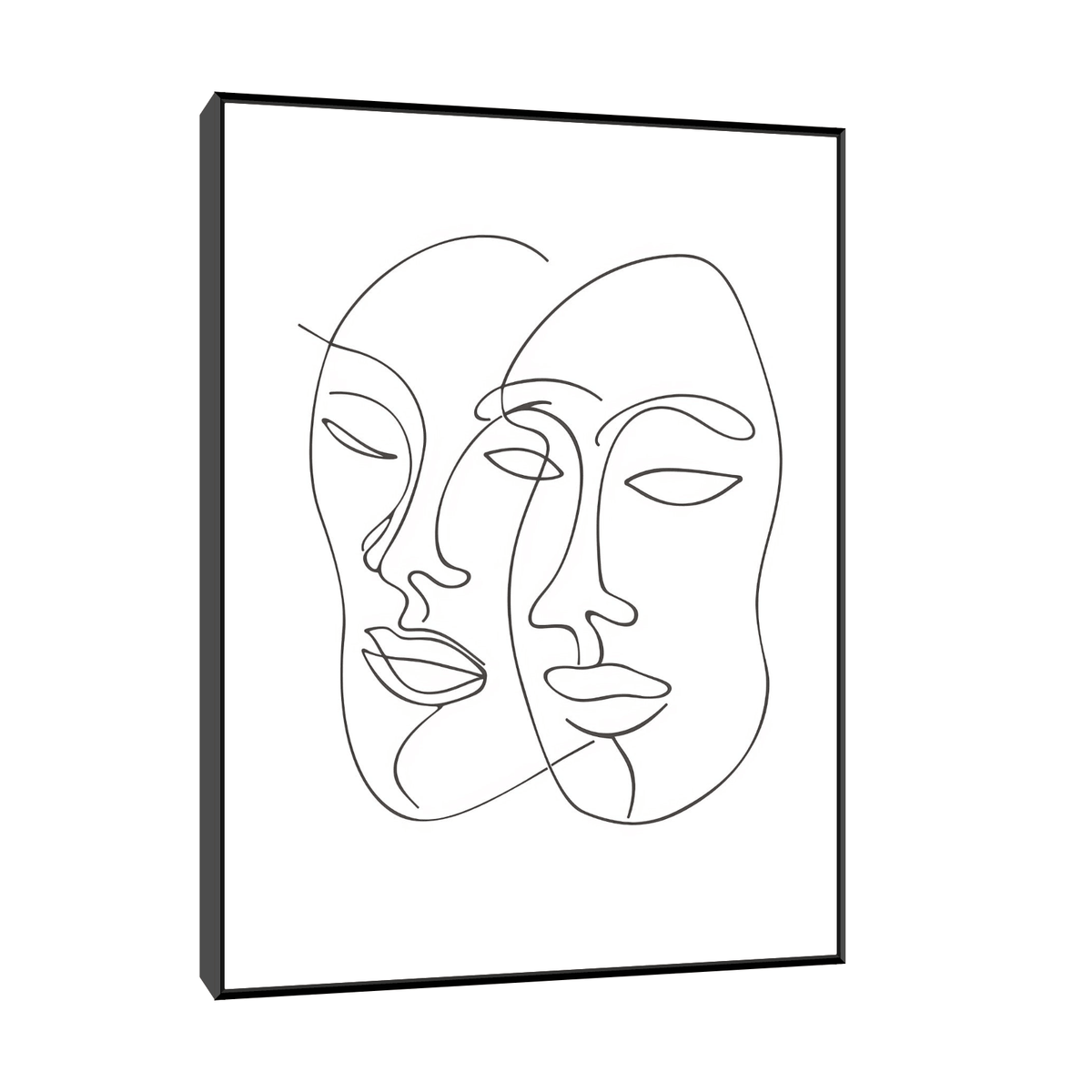 The masks line drawing - ArtDeco Canvas