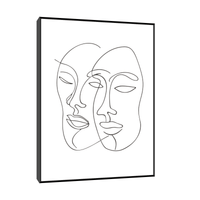 The masks line drawing - ArtDeco Canvas