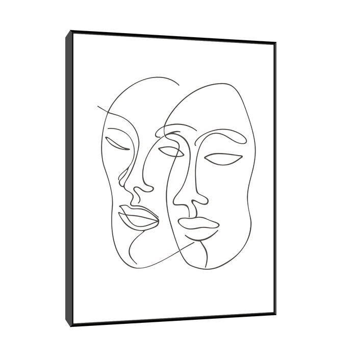 The masks line drawing - ArtDeco Canvas