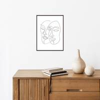 The masks line drawing - ArtDeco Canvas