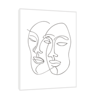 The masks line drawing - ArtDeco Canvas