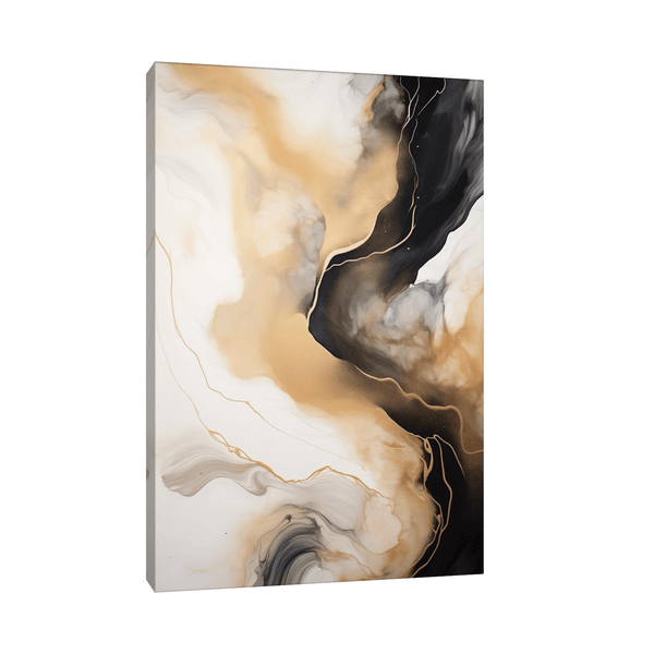 Timeless flow in black and gold - ArtDeco Canvas