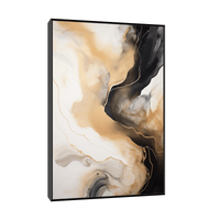 Timeless flow in black and gold - ArtDeco Canvas