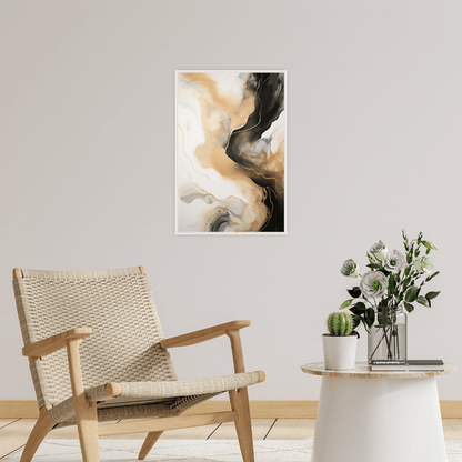 Timeless flow in black and gold - ArtDeco Canvas