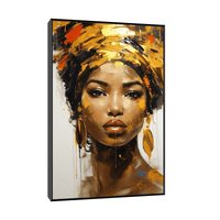 Traditional African girl with gold details - ArtDeco Canvas