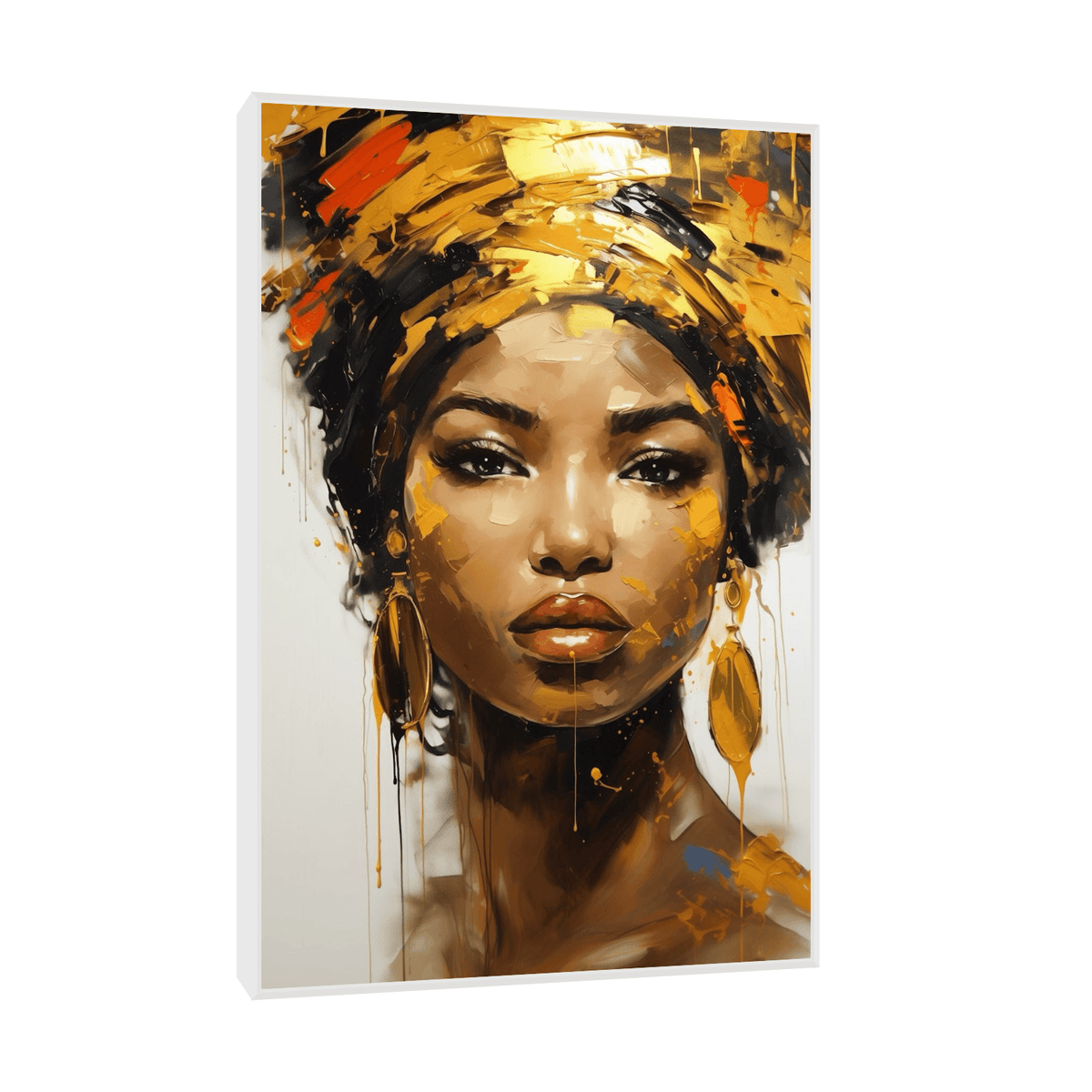 Traditional African girl with gold details - ArtDeco Canvas