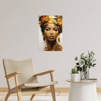 Traditional African girl with gold details - ArtDeco Canvas