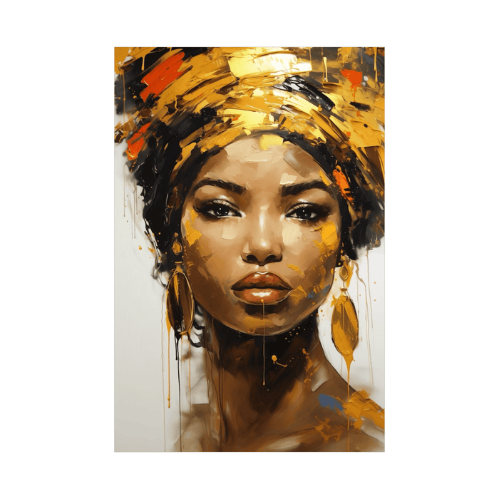 Traditional African girl with gold details - ArtDeco Canvas