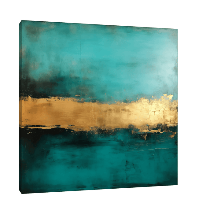 Turquoise Pattern with Golden Pulse - ArtDeco Canvas