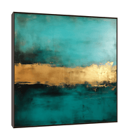 Turquoise Pattern with Golden Pulse - ArtDeco Canvas