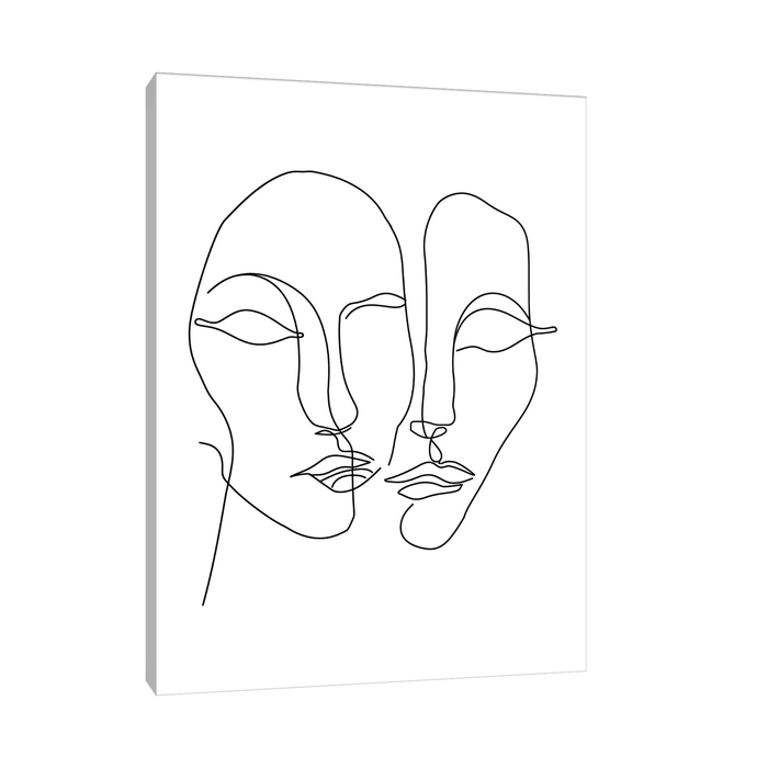 Two faces line drawing - ArtDeco Canvas