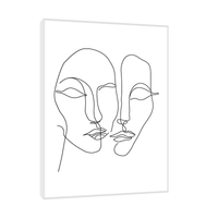 Two faces line drawing - ArtDeco Canvas