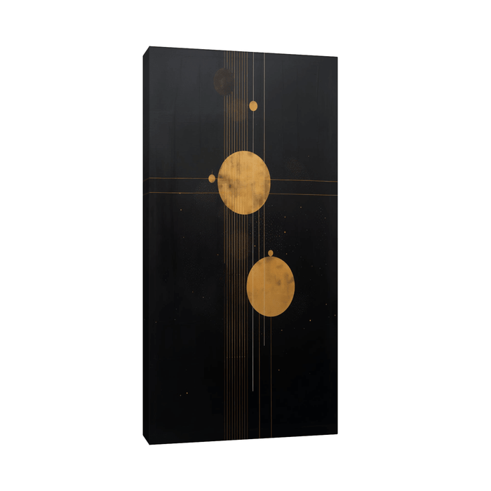 Two golden circles - ArtDeco Canvas