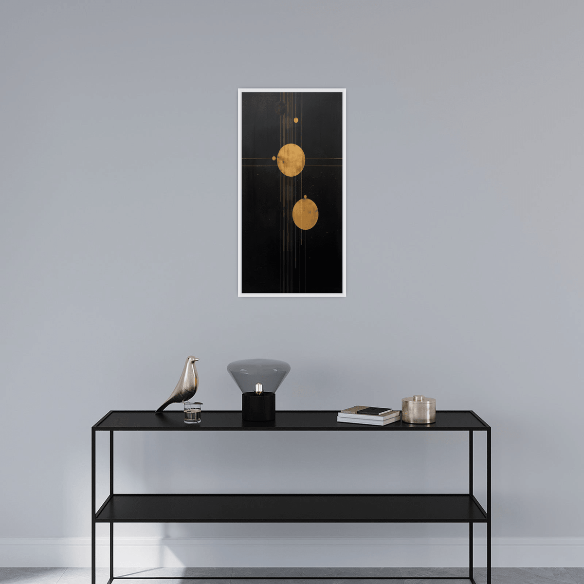 Two golden circles - ArtDeco Canvas