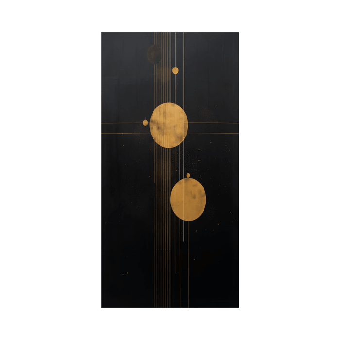 Two golden circles - ArtDeco Canvas