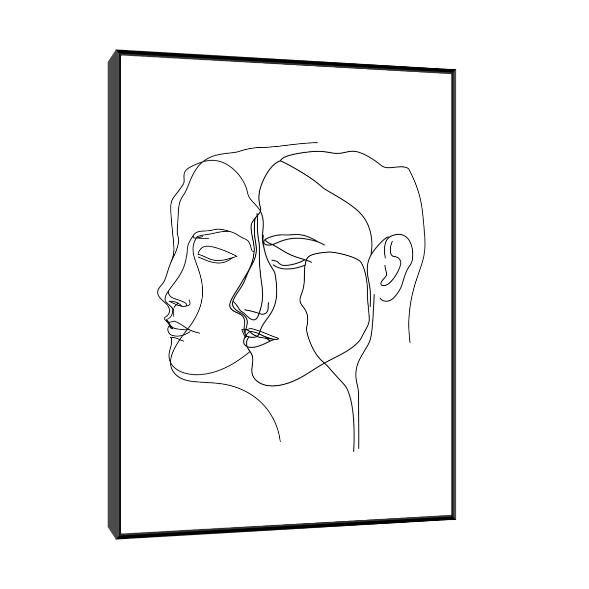 Two heads line drawing - ArtDeco Canvas