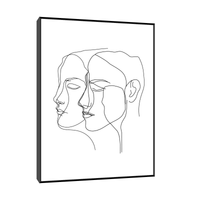 Two heads line drawing - ArtDeco Canvas