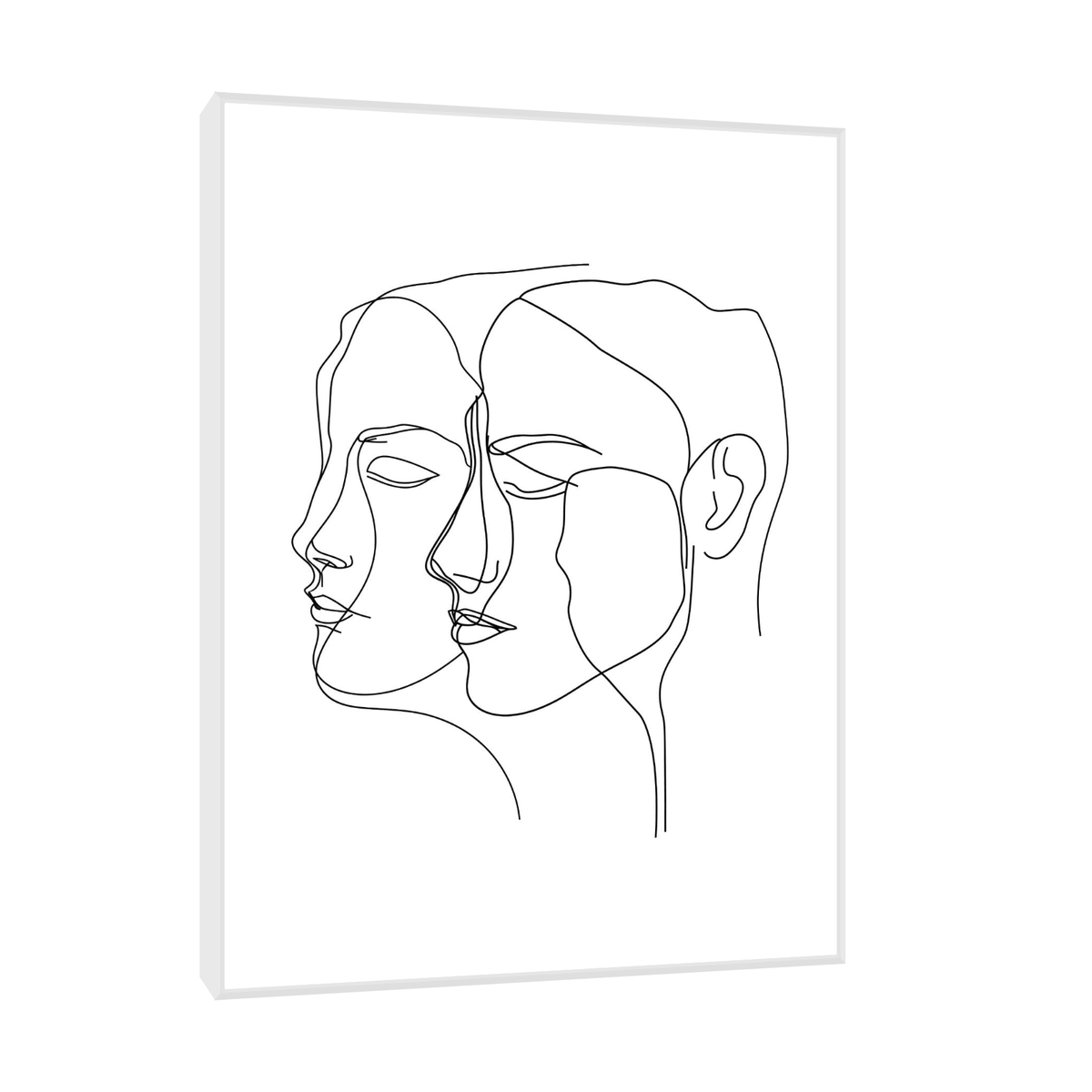 Two heads line drawing - ArtDeco Canvas