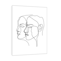 Two heads line drawing - ArtDeco Canvas