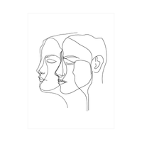 Two heads line drawing - ArtDeco Canvas