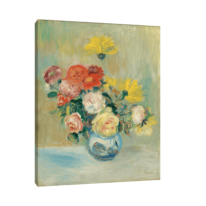 Vase De Roses Et Dahlias, Pierre-Auguste Renoir - ArtDeco Canvas