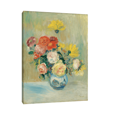 Vase De Roses Et Dahlias, Pierre-Auguste Renoir - ArtDeco Canvas