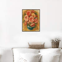 Vase De Roses, Pierre-Auguste Renoir - ArtDeco Canvas