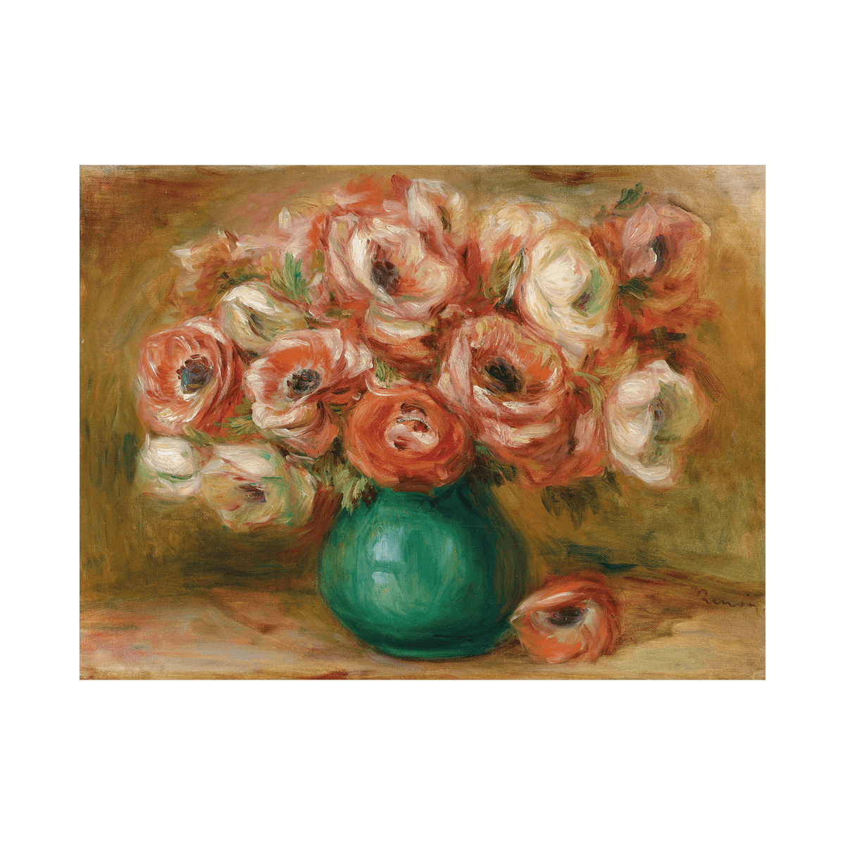 Vase d’anémones, Pierre-Auguste Renoir - ArtDeco Canvas