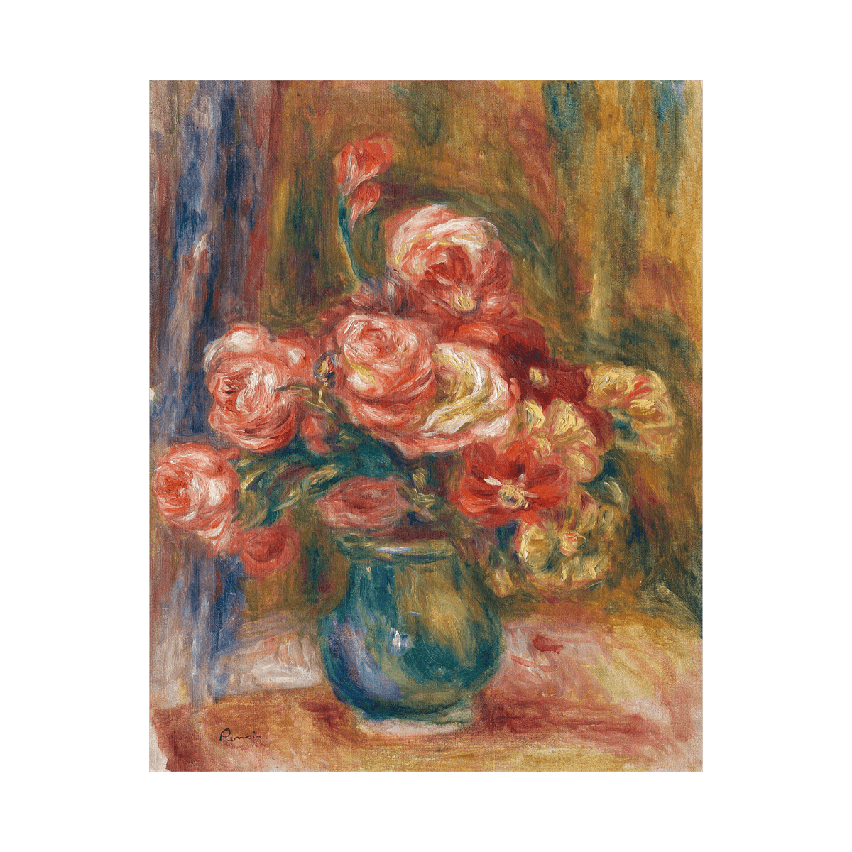 Vase of Roses, Pierre-Auguste Renoir - ArtDeco Canvas