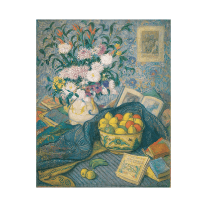 Vase with Bananas, Lemons and Books, Juan de Echevarría - ArtDeco Canvas