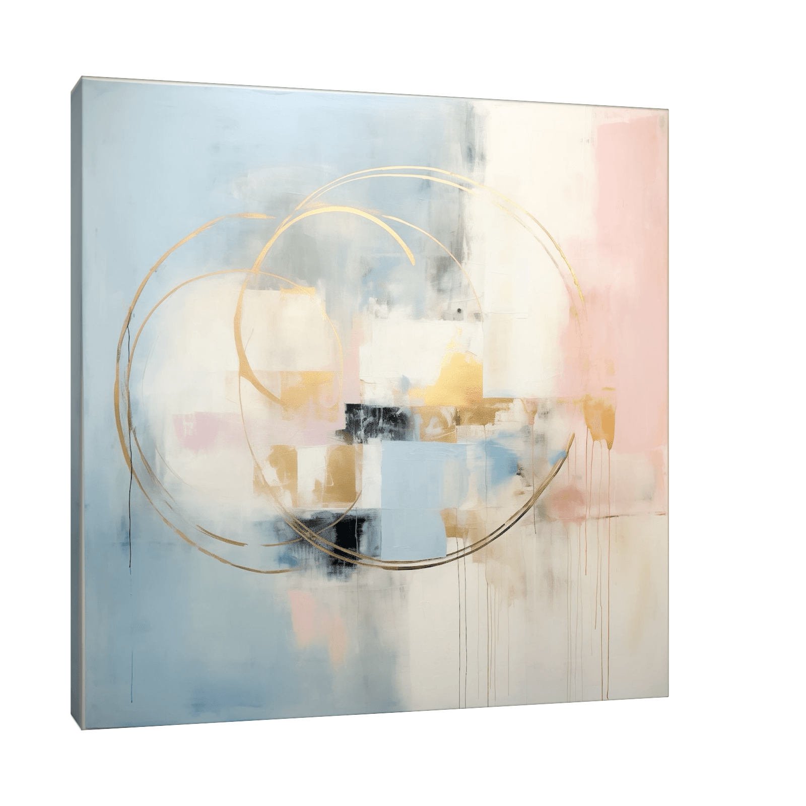 Vibrant Vortex on blue and pink - ArtDeco Canvas