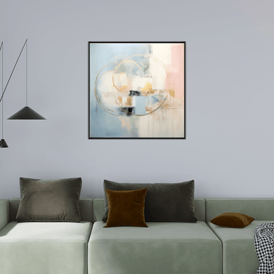 Vibrant Vortex on blue and pink - ArtDeco Canvas