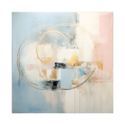 Vibrant Vortex on blue and pink - ArtDeco Canvas