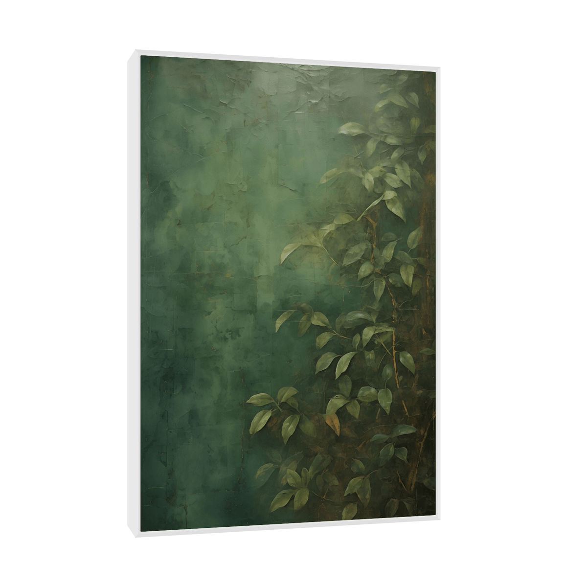 Vines on a green wall - ArtDeco Canvas