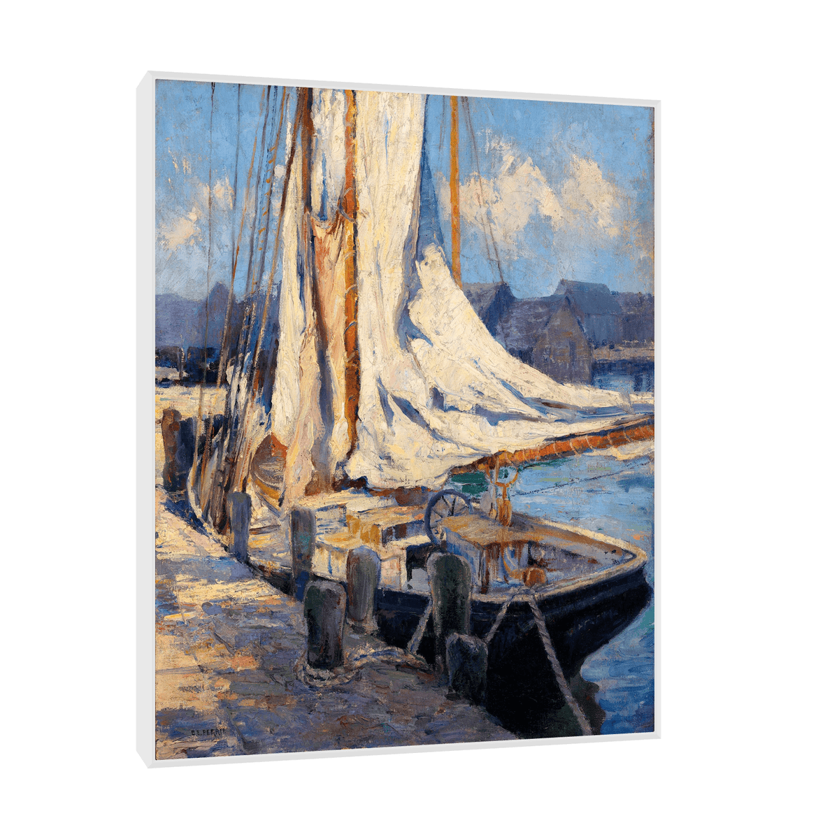 Wharf Scene, Gloucester, Bertha Eversfield Perrie - ArtDeco Canvas