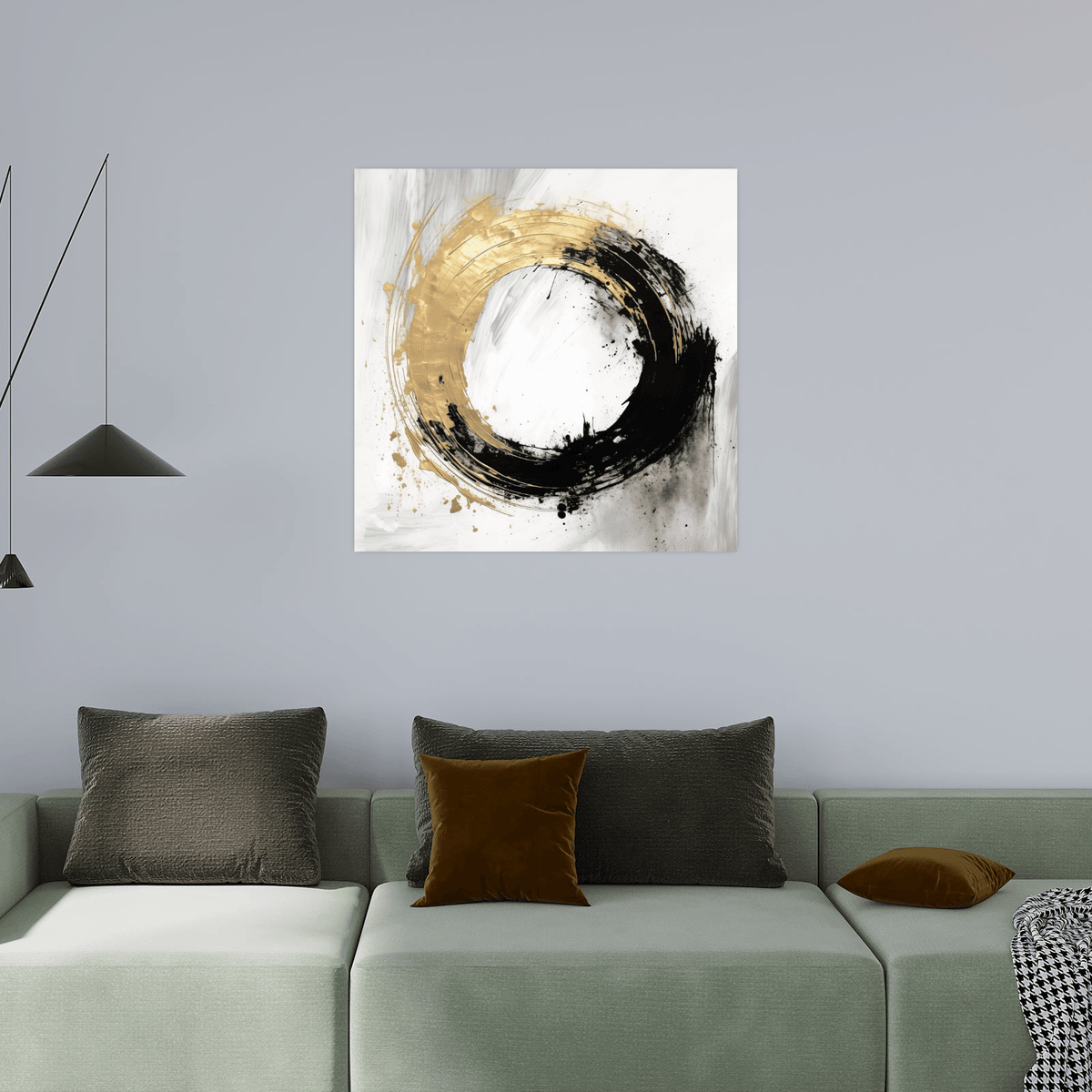 Whirpool of gold and black - ArtDeco Canvas