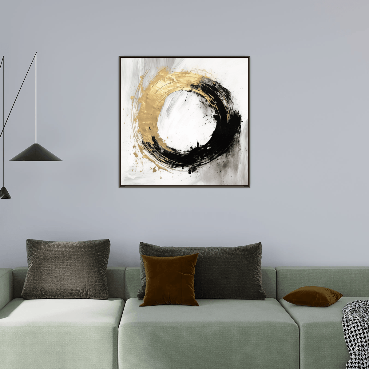 Whirpool of gold and black - ArtDeco Canvas