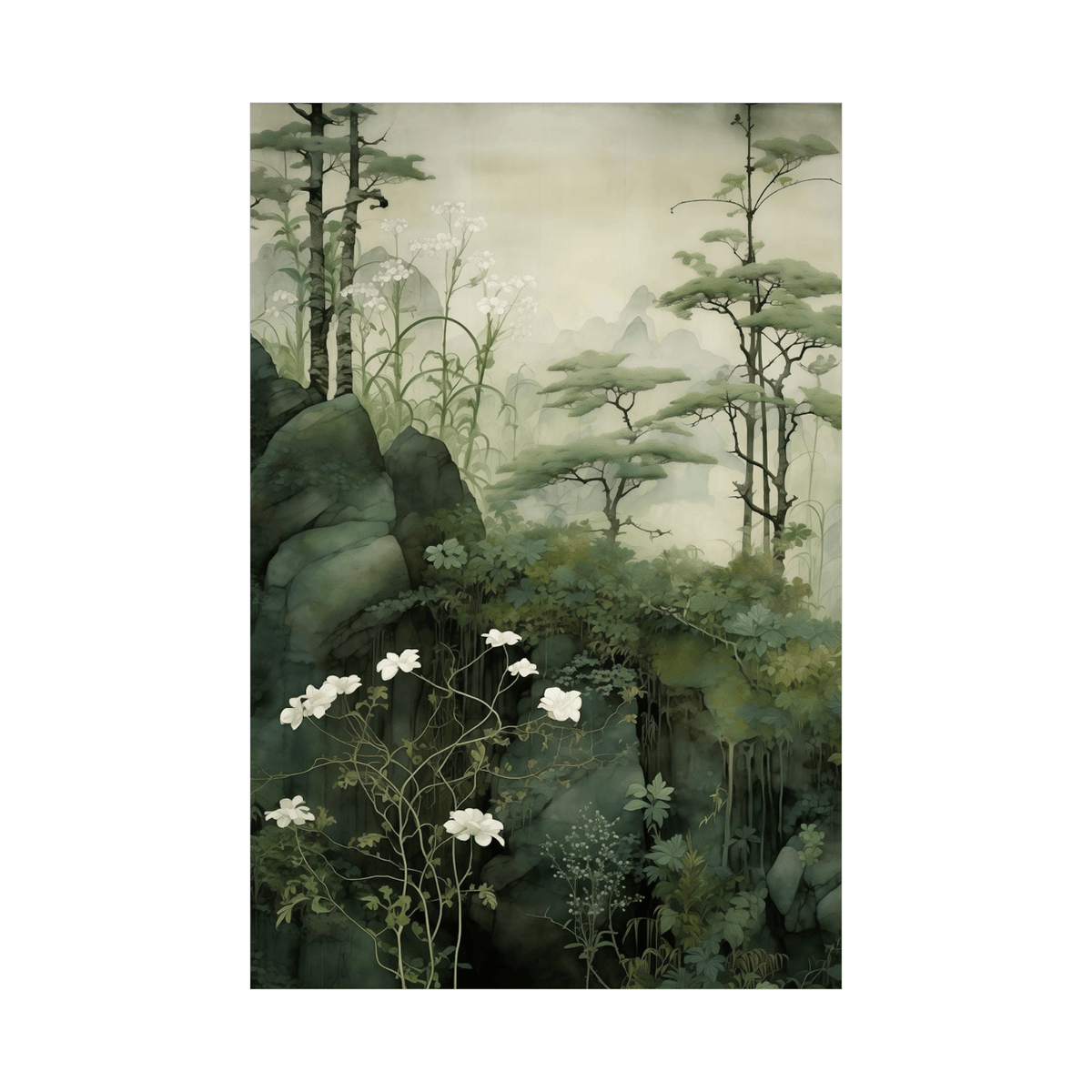 Whispering acacias on the slope - ArtDeco Canvas