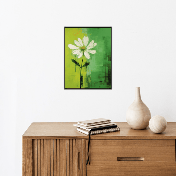 White daisy on green - ArtDeco Canvas