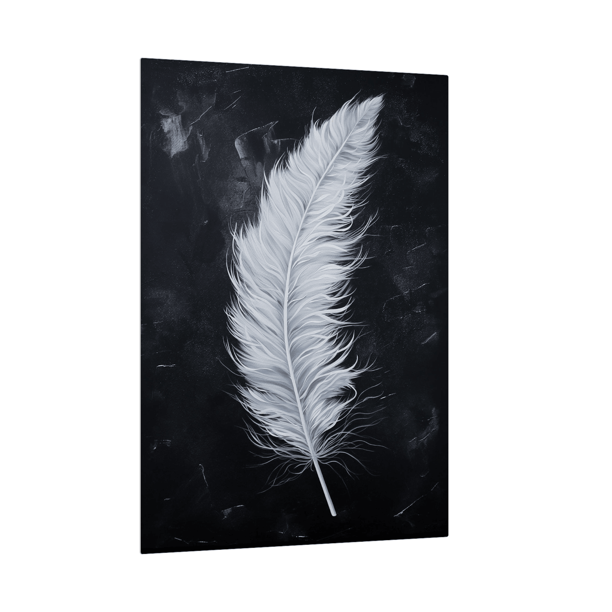 White feather on black - ArtDeco Canvas