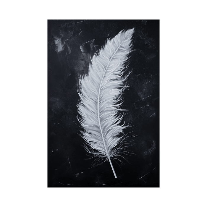 White feather on black - ArtDeco Canvas