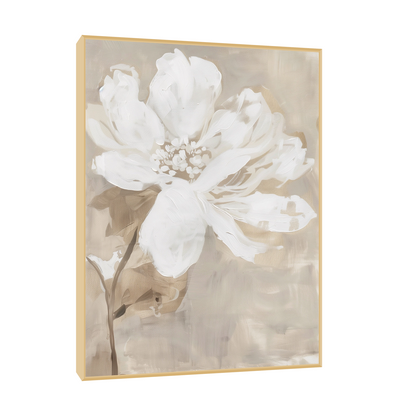 White flower on beige