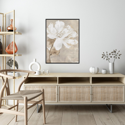 White flower on beige